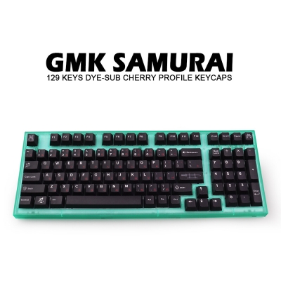 Black Samurai GMK 104+26 Full PBT Dye Sublimation Keycaps Set for Cherry MX Mechanical Gaming Keyboard 64/87/980